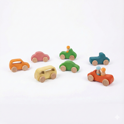 Wooden Car Toy set - 10 Piece Set