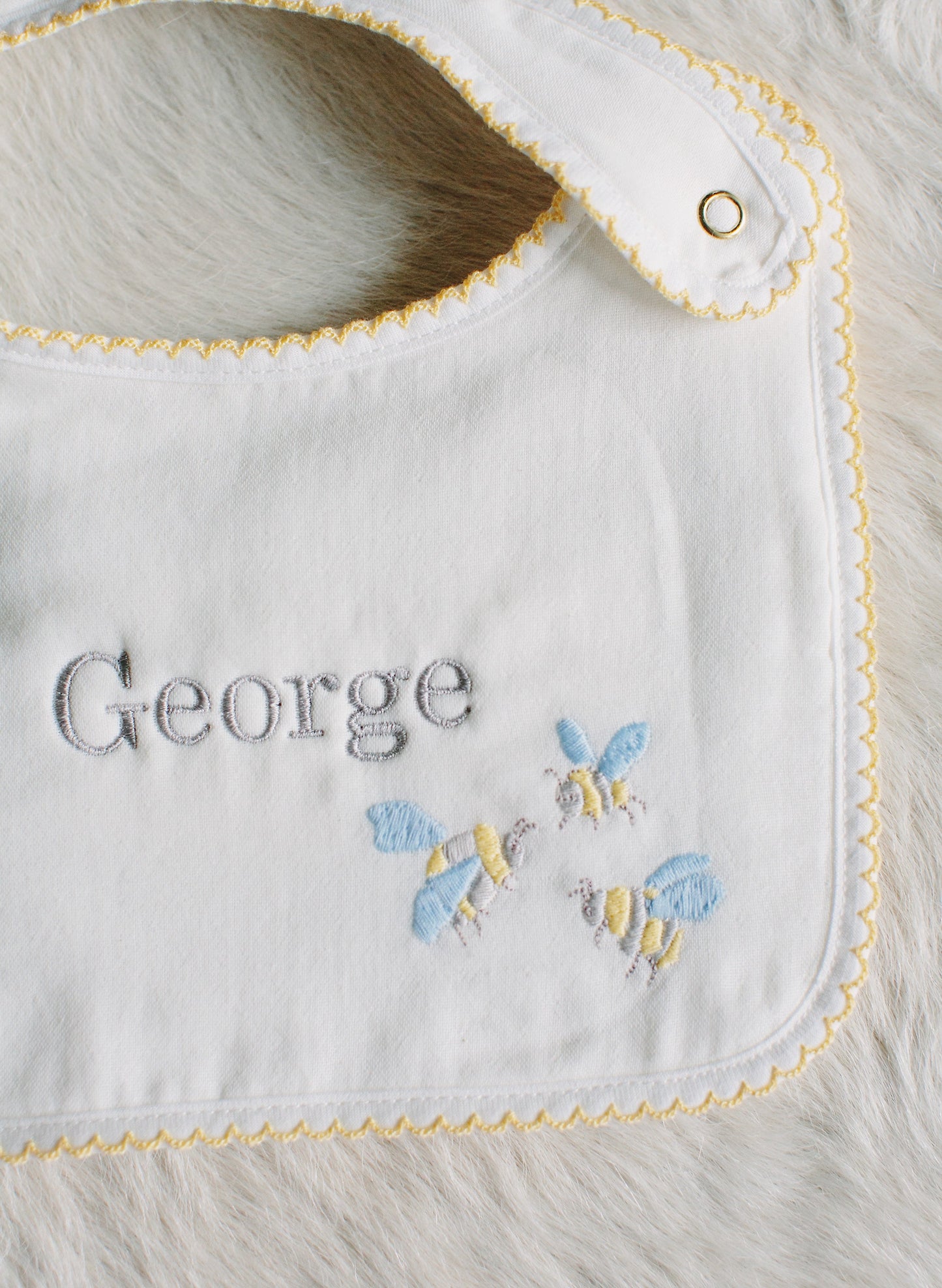 Baby Classic Bib - Embroidered Bee