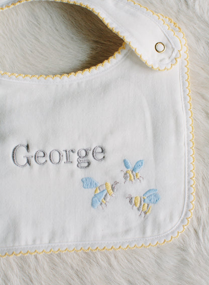 Baby Classic Bib - Embroidered Bee