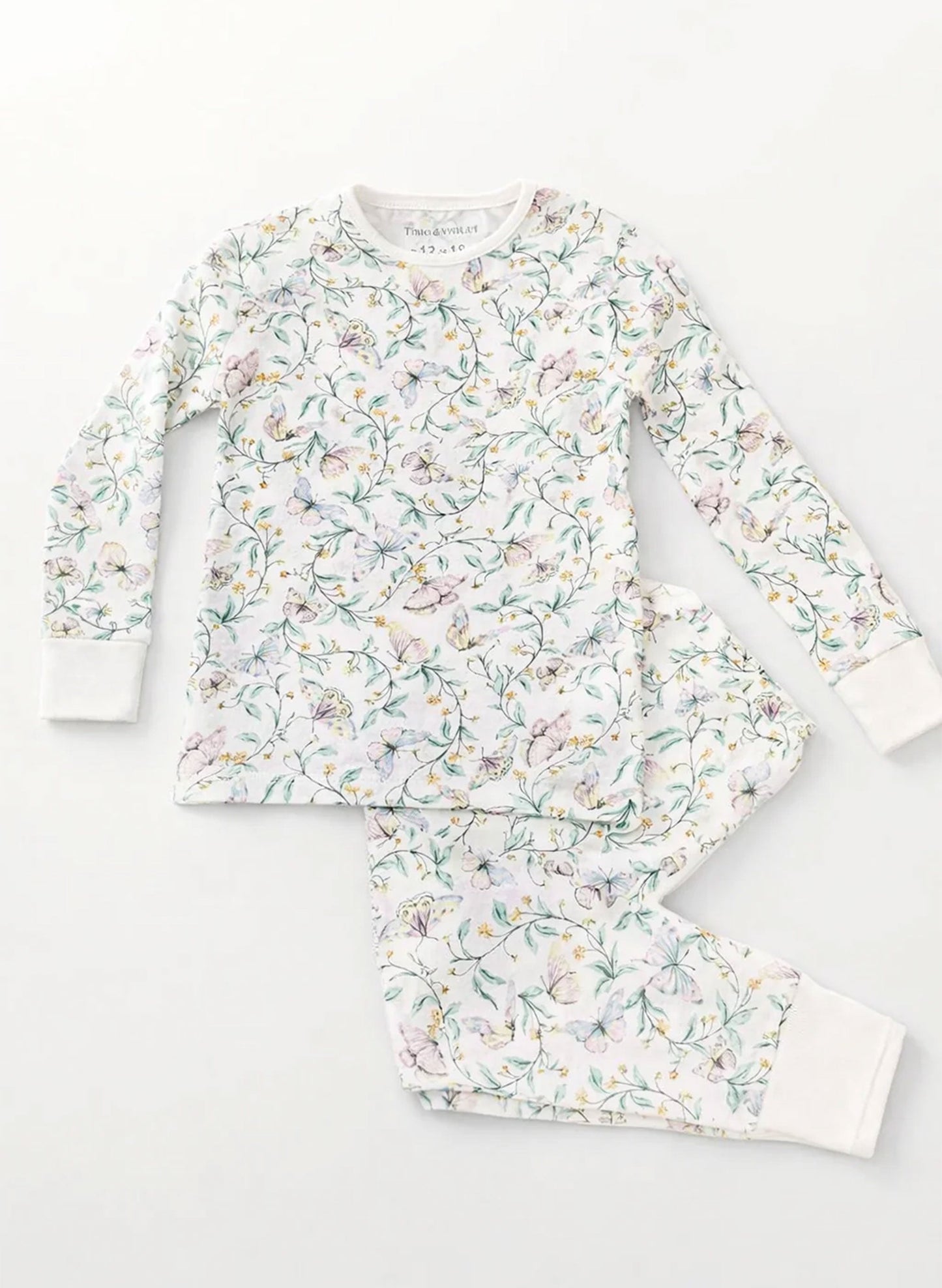Children's Two Piece Organic Pajamas - Botanical Whisper