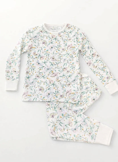 Children's Two Piece Organic Pajamas - Botanical Whisper