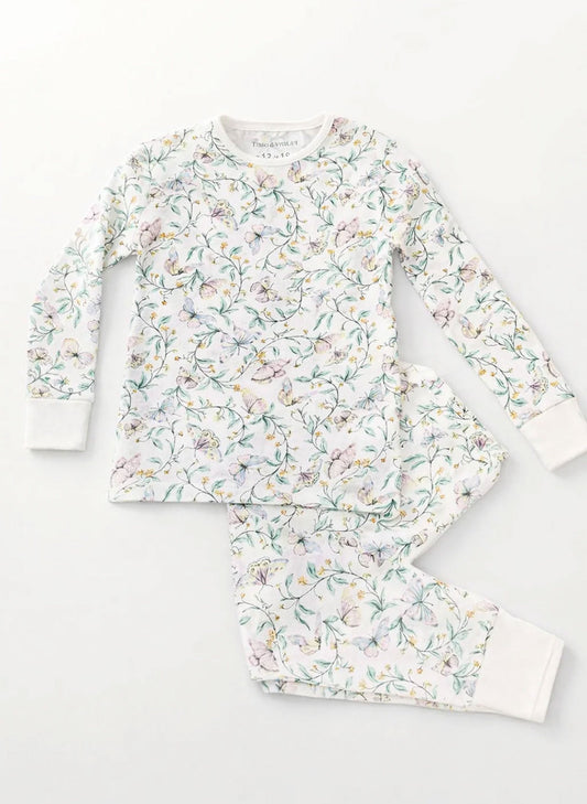 Children's Two Piece Organic Pajamas - Botanical Whisper