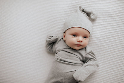 Gray Knotted Newborn Hat