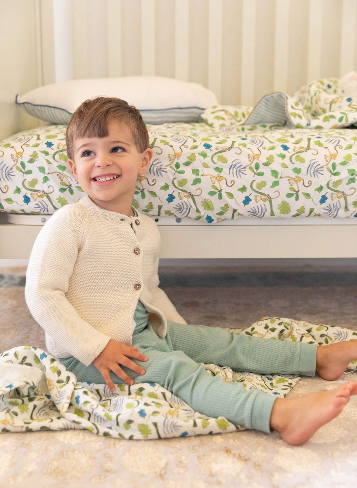 Happy Monkey Crib Sheet