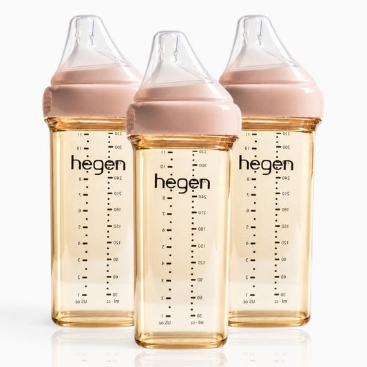 Hegen PPSU Anti-Colic Baby Bottle - 6 Months Plus - 330ml/11oz - Pink - 3-Pack