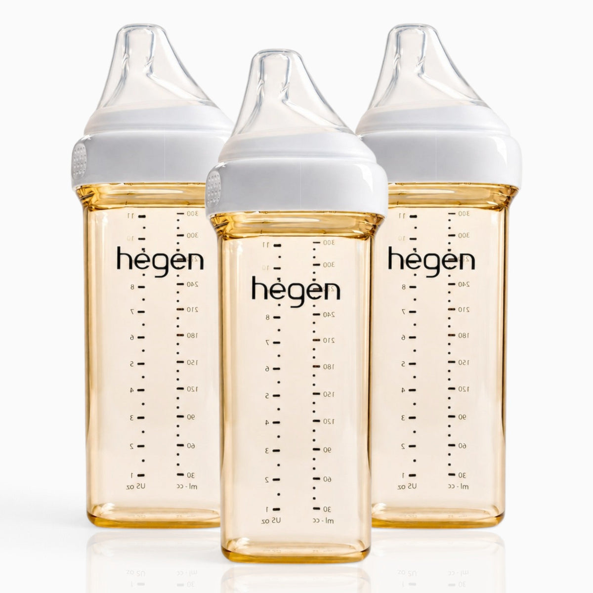 Hegen PPSU Anti-Colic Baby Bottle - 6 Months Plus - 330ml/11oz - 3-Pack - White