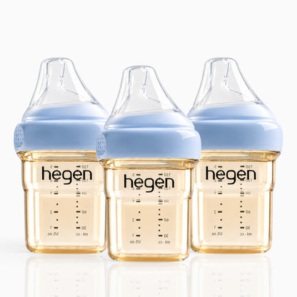 Hegen PPSU Anti-Colic Baby Bottle - 1 to 3 Months 150ml/5oz - Blue - 3-Pack
