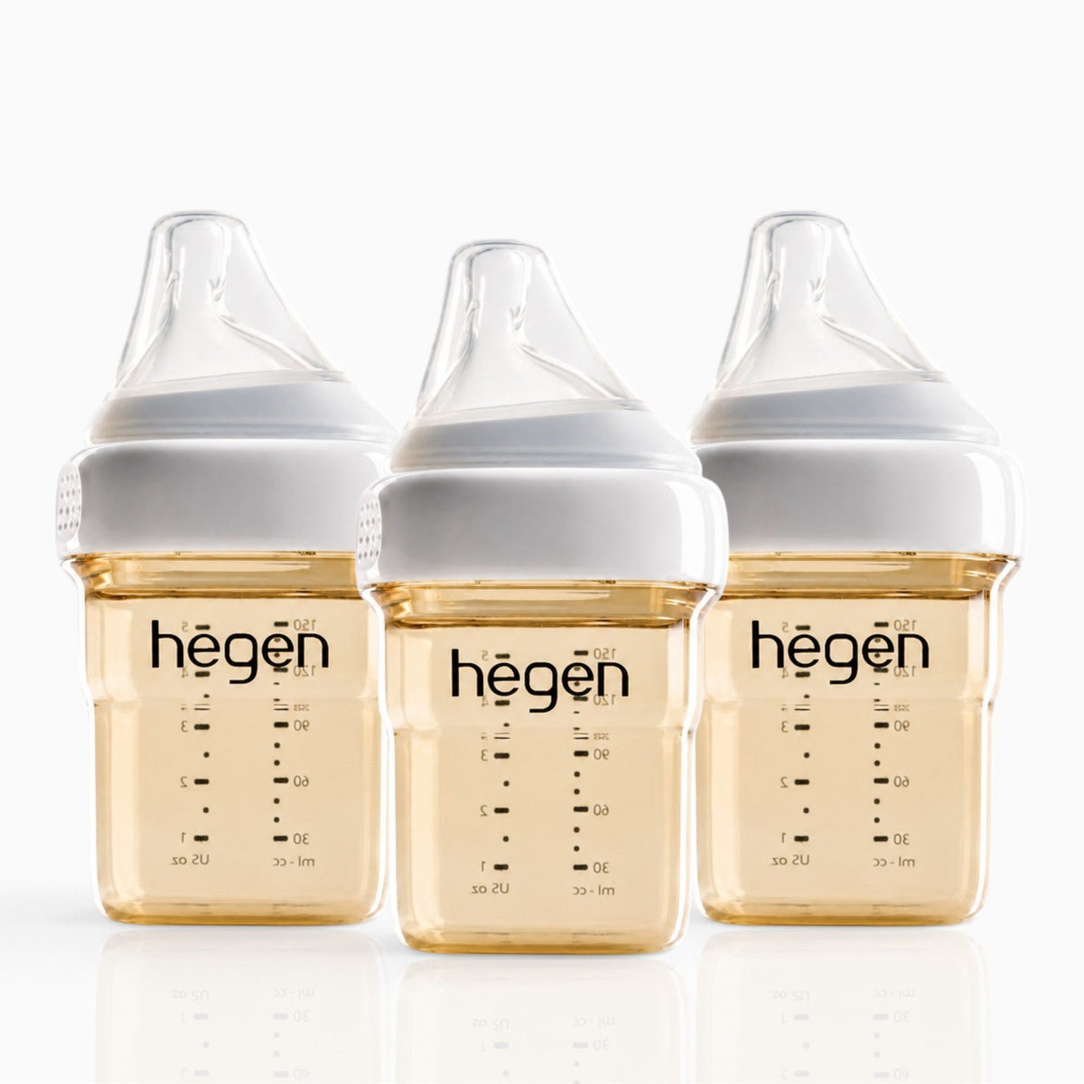 Hegen PPSU Anti-Colic Baby Bottle - 1 to 3 Months 150ml/5oz - 3-Pack - White
