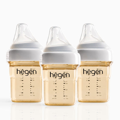 Hegen PPSU Anti-Colic Baby Bottle - 1 to 3 Months 150ml/5oz - 3-Pack - White
