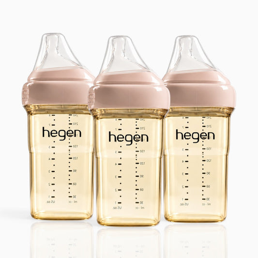 Hegen PPSU Anti-Colic Baby Bottle - 3 to 6 Months - 240ml/8oz - Pink - 3-Pack