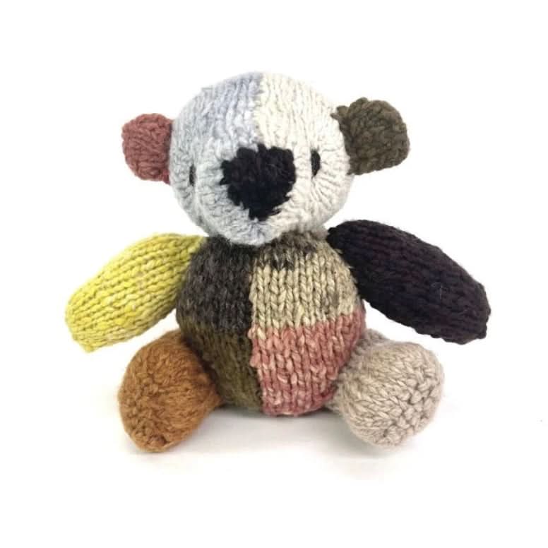 Wool Knit Buddy  | Dee the Patchwork Bear