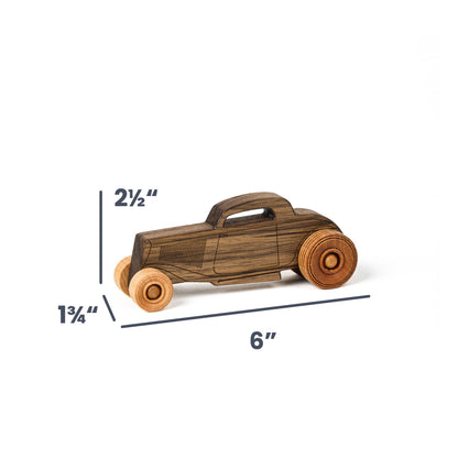 Classic Hot Rod 6" Long | Solid Walnut Wood | Etched Details | Made in the USA 🇺🇸