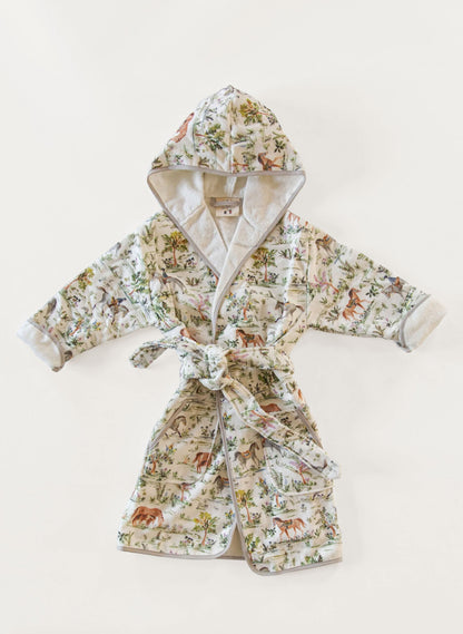 Children's Organic Cotton Printed Bathrobe