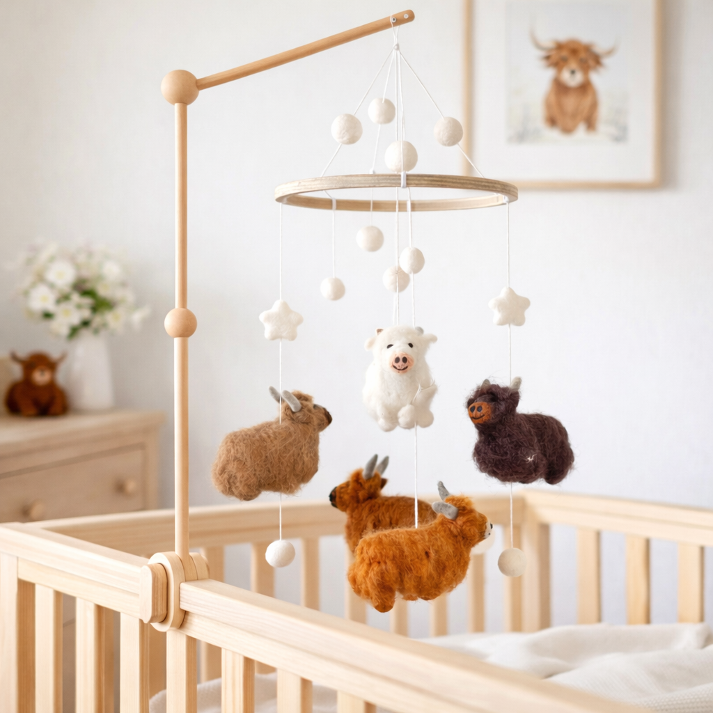 Highland Cow Baby Mobile
