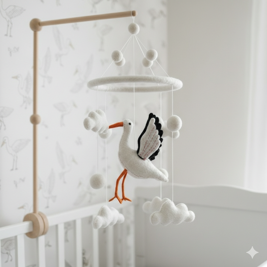 Felt Baby Mobile - Stork