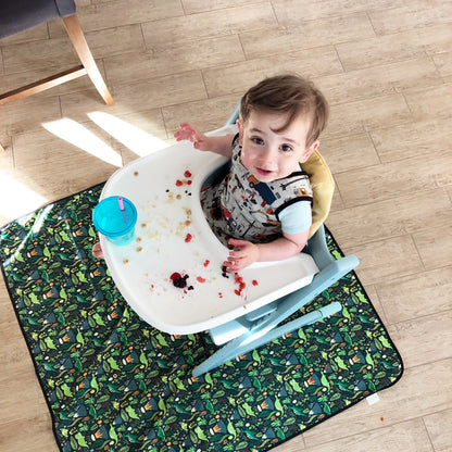 Dino Days Splash Mat - A Waterproof Catch-All for Highchair Spills and More! SALE