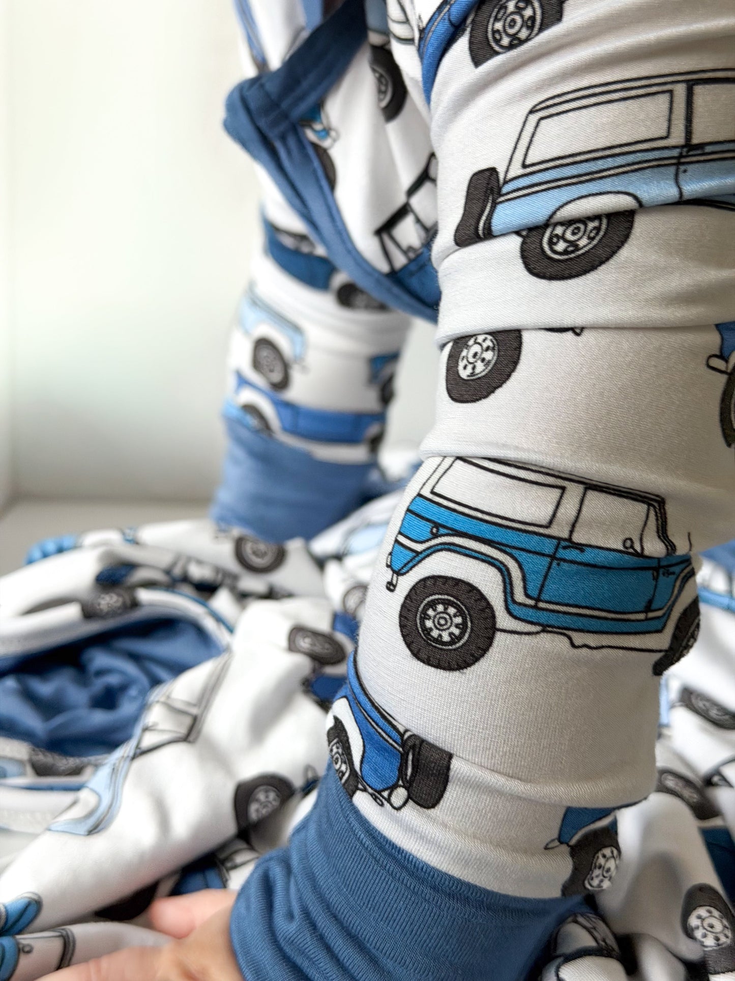 Vintage Cars Bamboo Zipper Romper