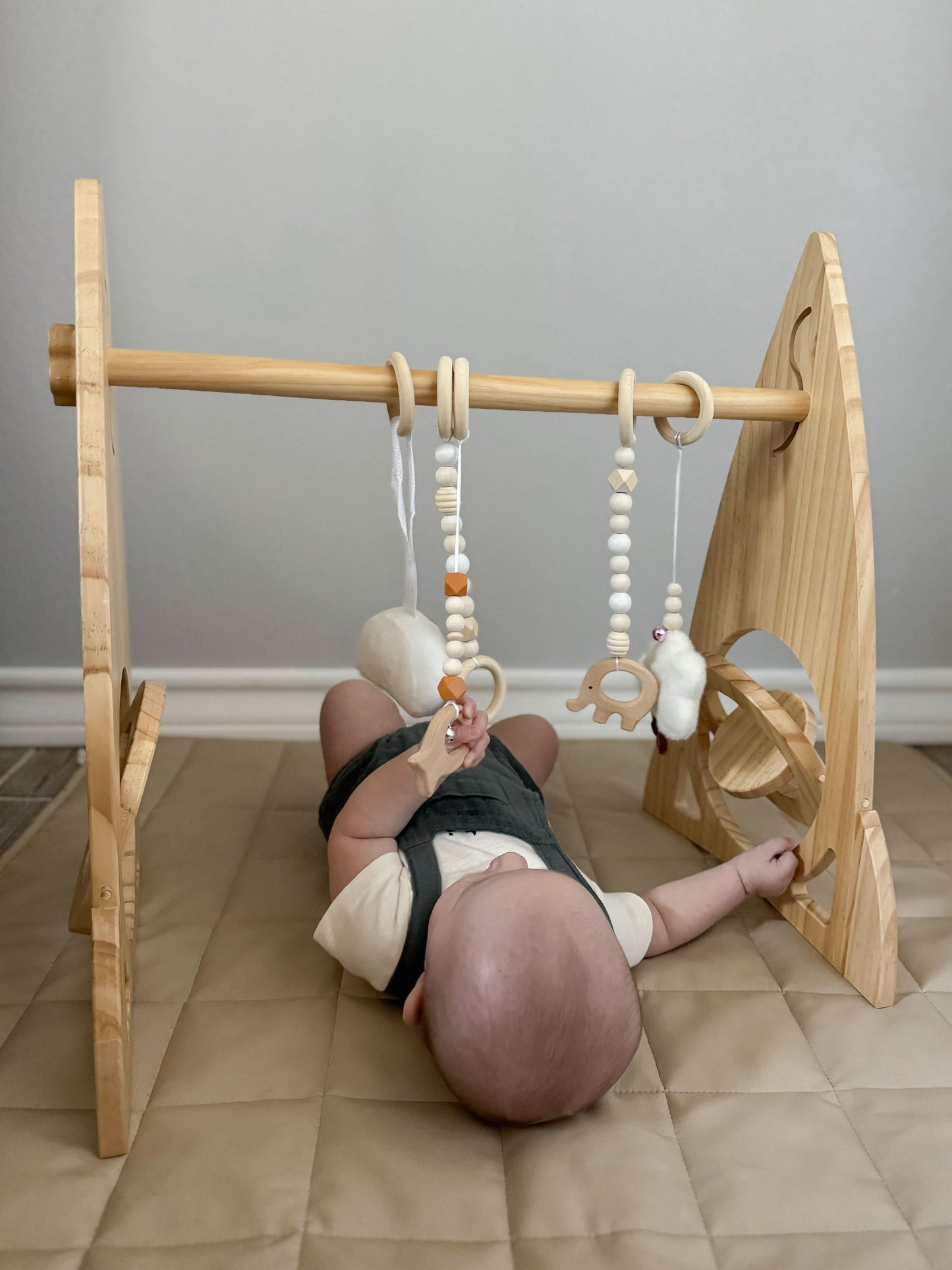 Rocket Wooden Baby Gym – Modern Montessori-Inspired Infant Play Arch