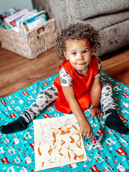 Ice Cream Truck Splash Mat - A Waterproof Catch-All for Highchair Spills and More!