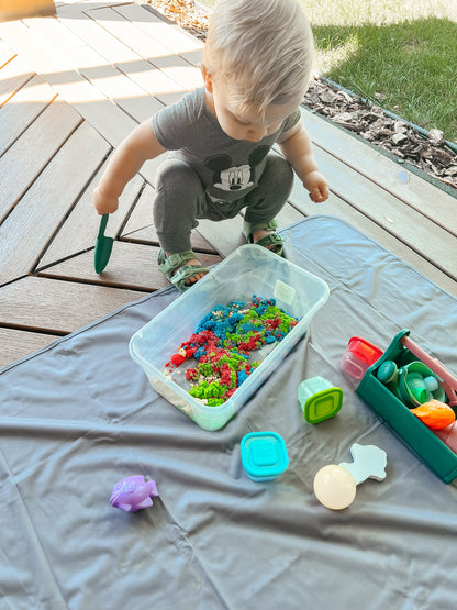 Solid Slate Minimalist Splash Mat - A Waterproof Catch-All for Highchair Spills and More!