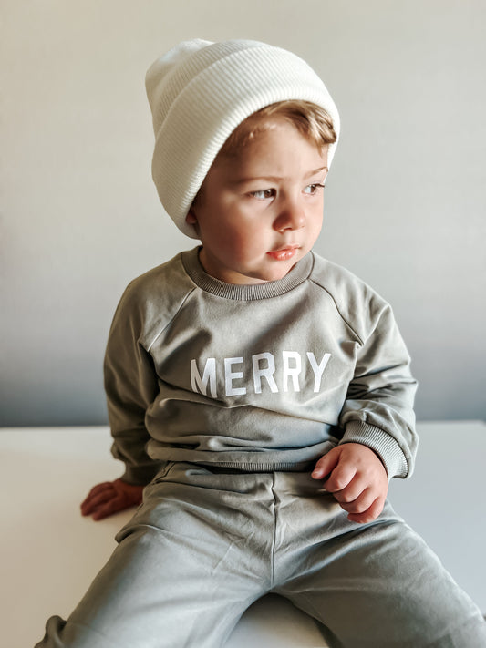 Merry Organic Cotton Crewneck Sweatshirt - Green