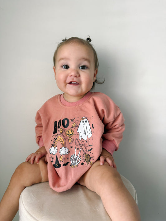 Baby Girls Halloween Sweatshirt Romper