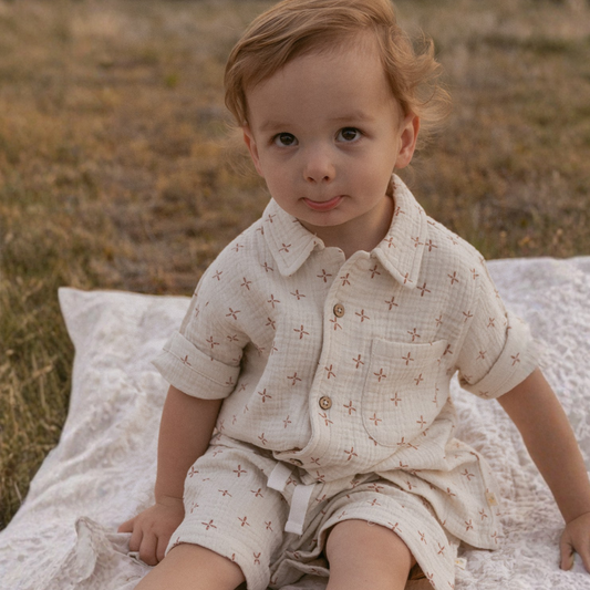 Organic Shirt & Shorts Set - Cross