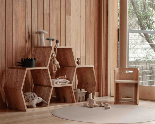 Honeycomb Shelf – Medium | Modular European Oak Storage