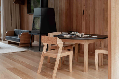 Round Black Kids Table – 35" Diameter Oak Base