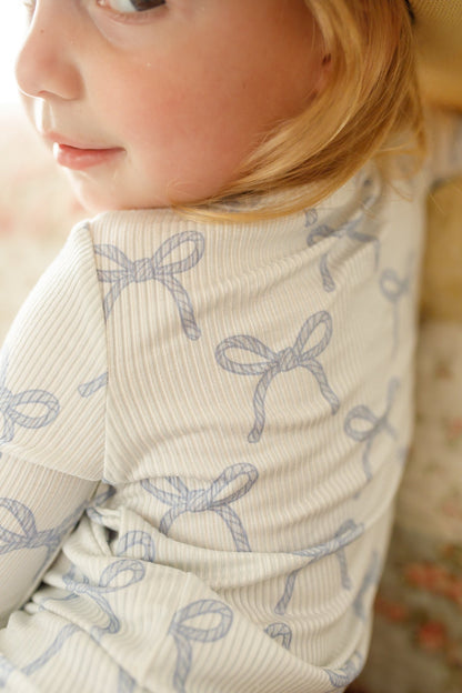Blue Belle Ribbed Bamboo Zippy Pajamas