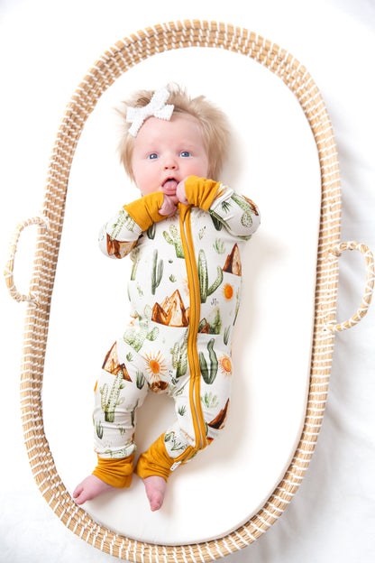 Western Desert Baby Bamboo Zipper Romper