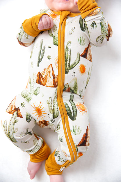 Western Desert Baby Bamboo Zipper Romper
