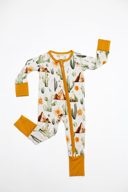 Western Desert Baby Bamboo Zipper Romper