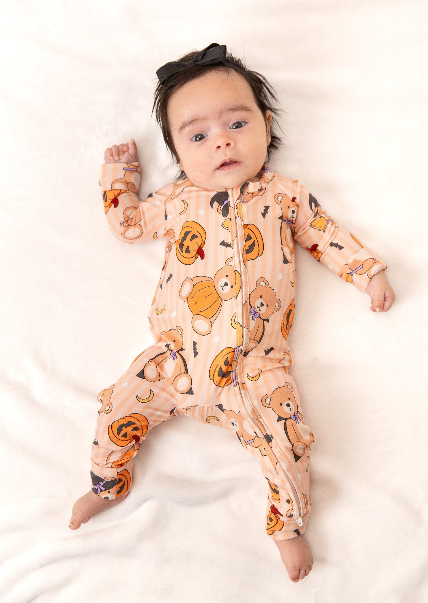 Halloween Teddy Baby Bamboo Zipper Romper