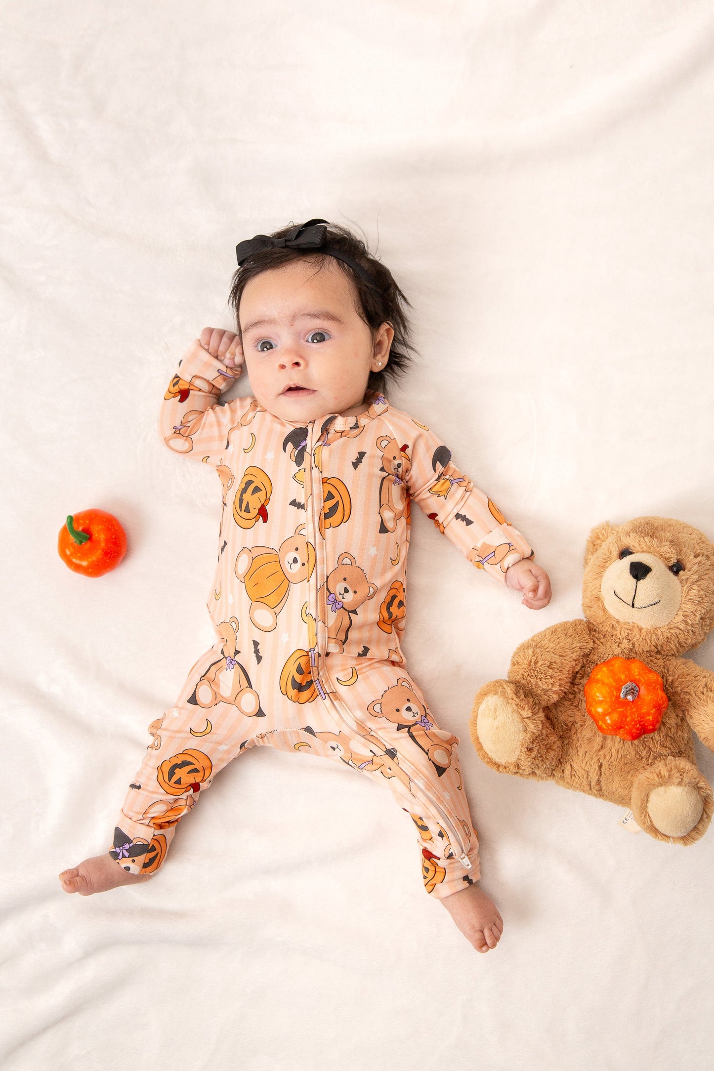 Halloween Teddy Baby Bamboo Zipper Romper