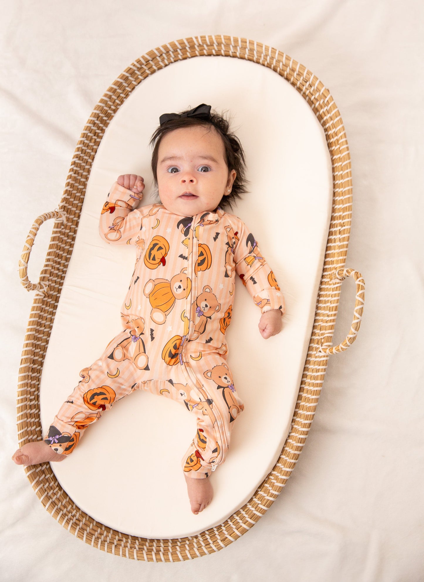 Halloween Teddy Baby Bamboo Zipper Romper