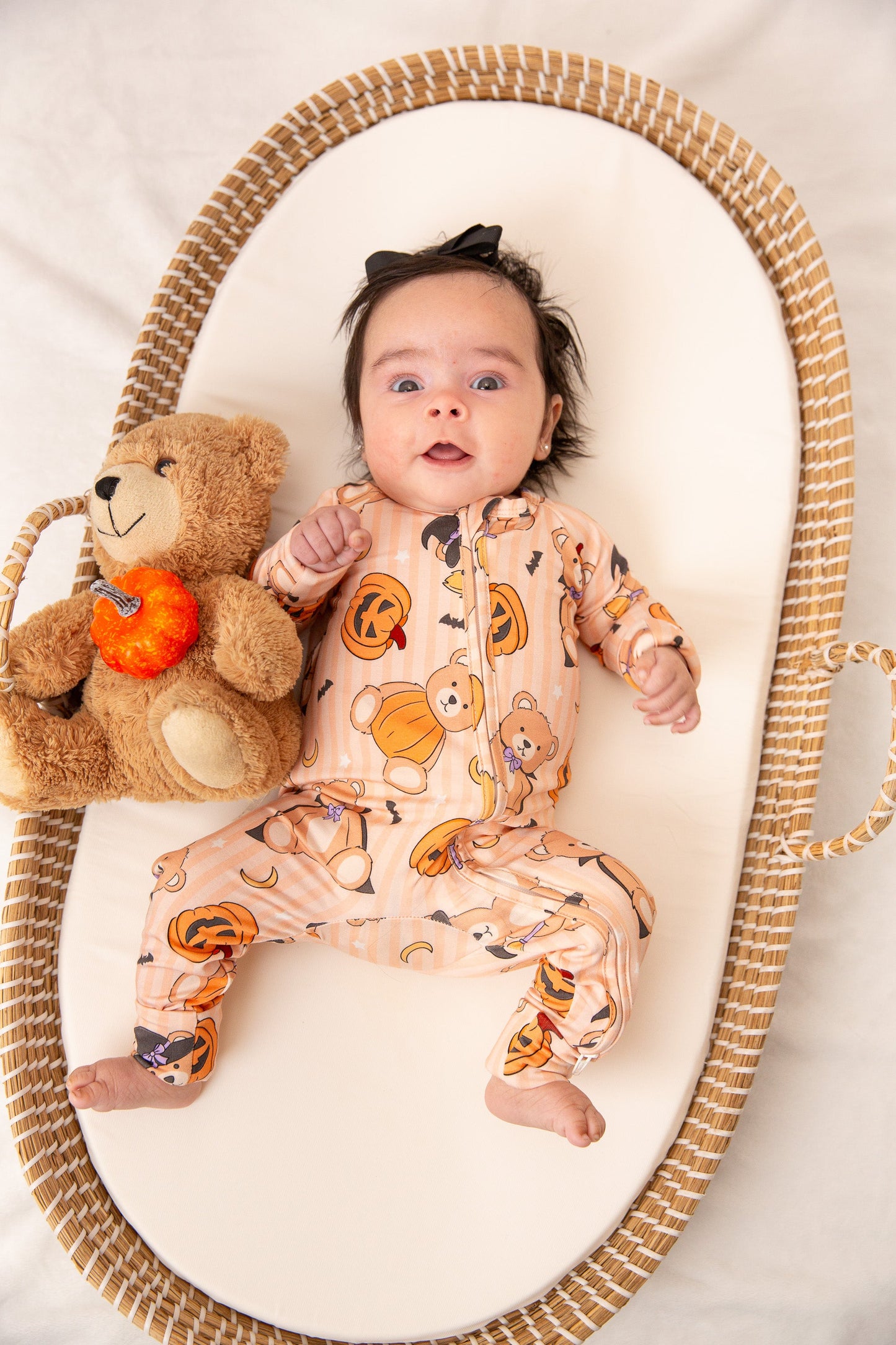 Halloween Teddy Baby Bamboo Zipper Romper