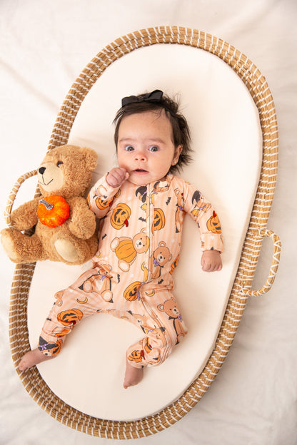 Halloween Teddy Baby Bamboo Zipper Romper