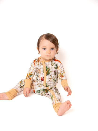 Fall Veggies Baby Bamboo Zipper Romper