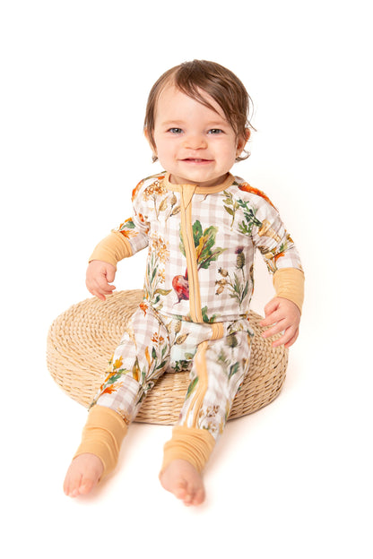 Fall Veggies Baby Bamboo Zipper Romper