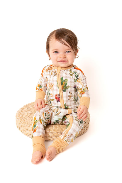 Fall Veggies Baby Bamboo Zipper Romper