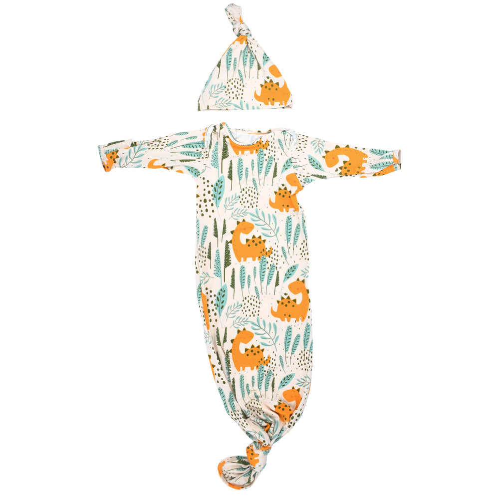 Dinosaur Themed Newborn Knotted Gown