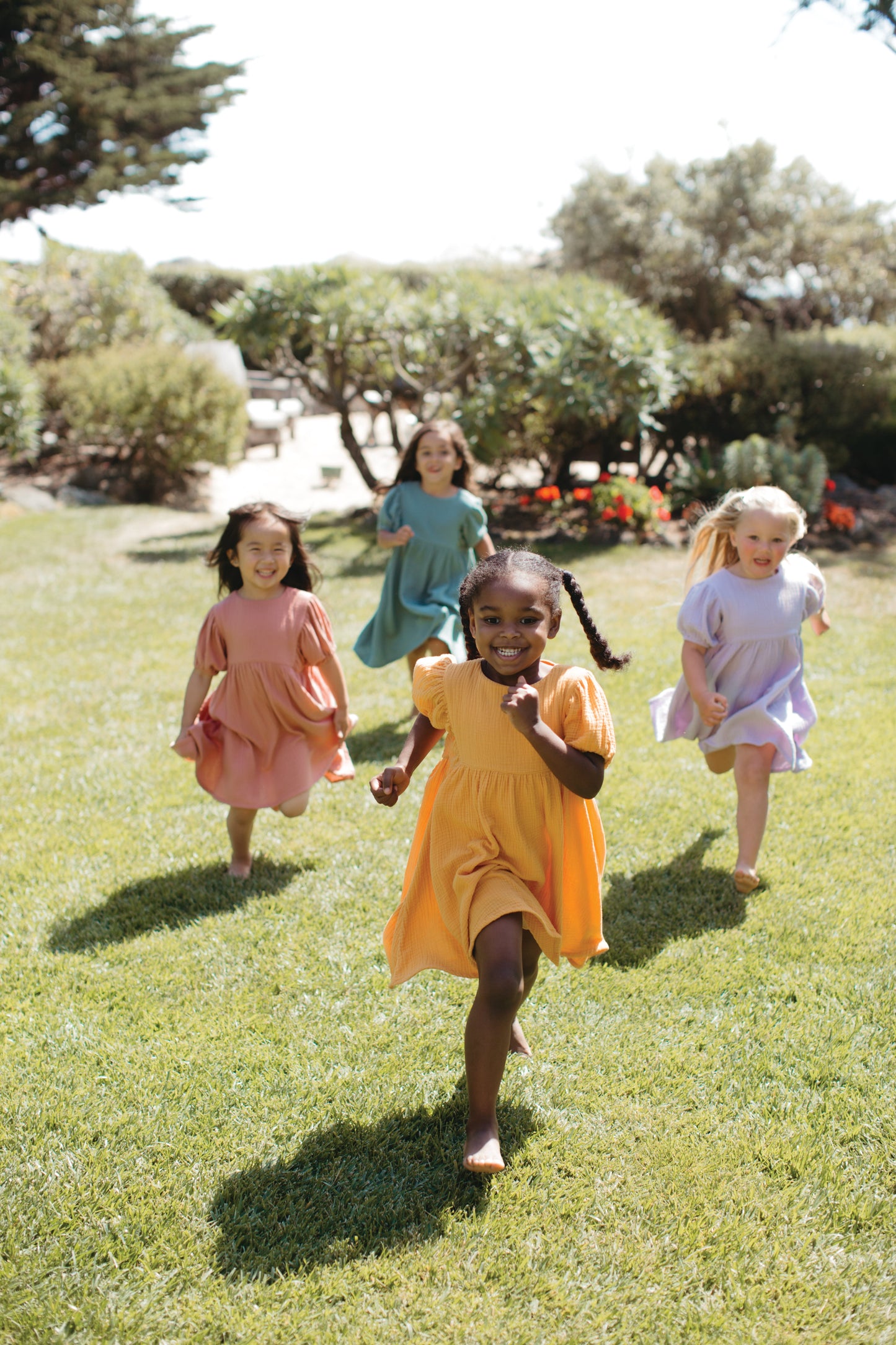 Dress with Puff Sleeves - Mustard