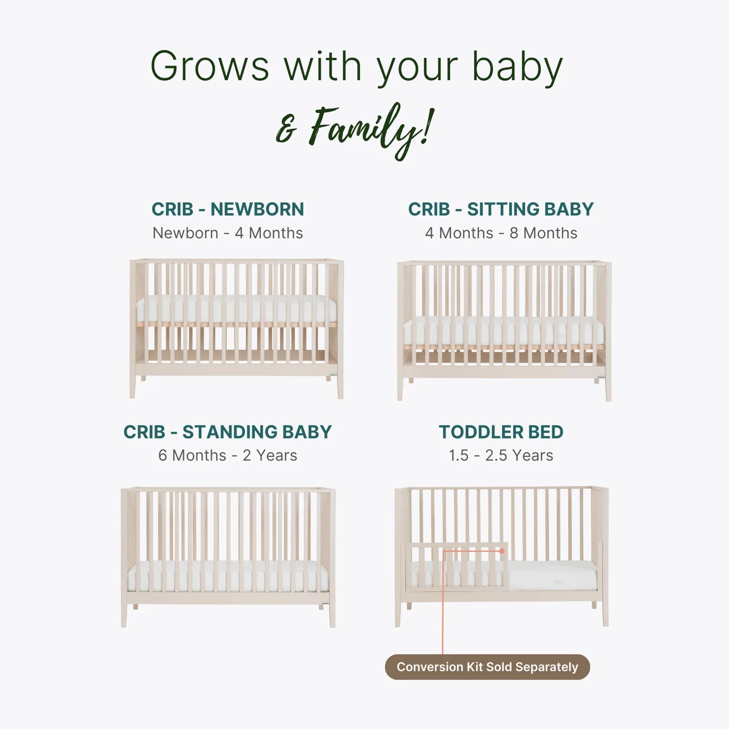 Lala 3-in-1 Convertible Crib