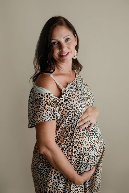 Leopard Print Labor & Delivery Nursing Hospital Gown