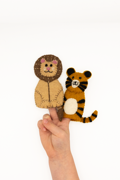 Lion & Tiger Finger Puppet Set