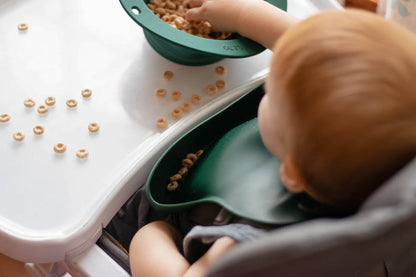 Forrest Green Silicone Bib with Crumb Catcher