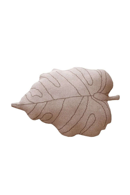 Rose Beige Baby Leaf Throw Pillow