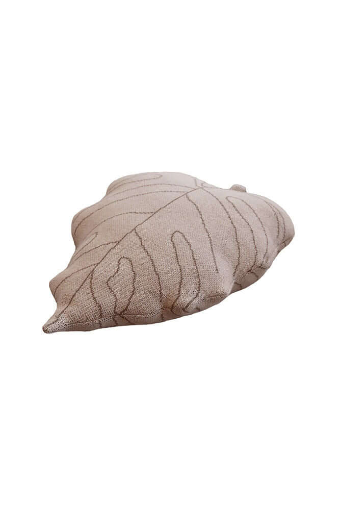 Rose Beige Baby Leaf Throw Pillow