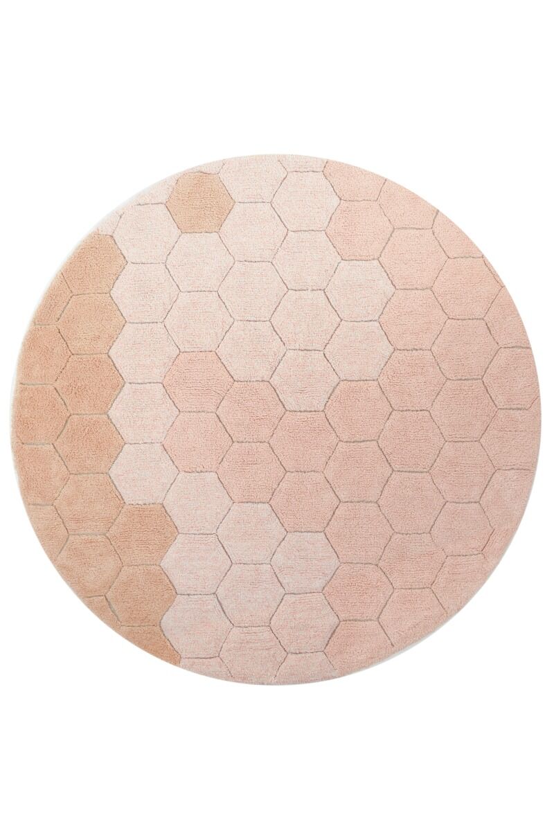 Round Honeycomb Washable Rug